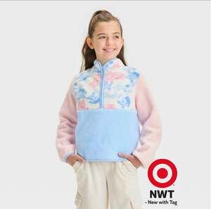 Girls' Bluey Faux Shearling Quarter-Zip Pullover Sweatshirt - XL